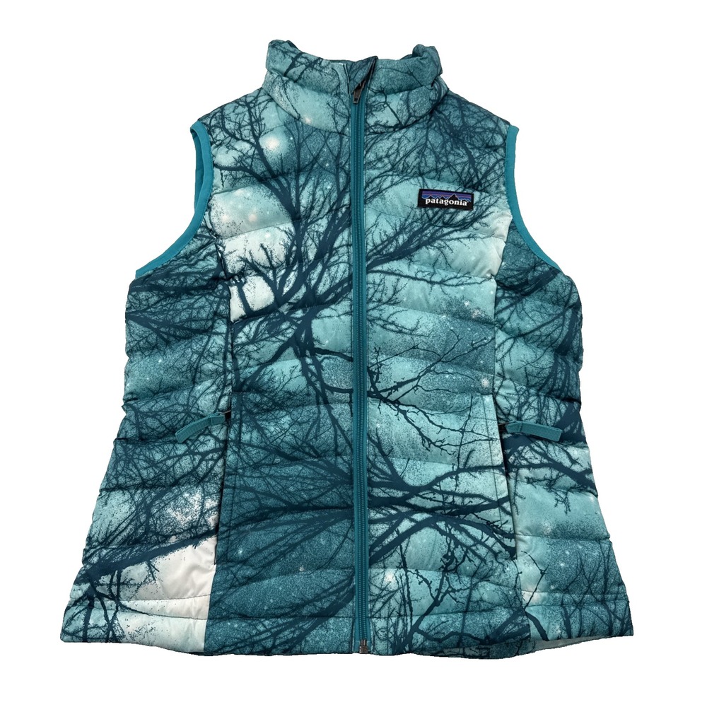 Patagonia Down‎ Sweater Vest Girls XS 5-6 Moontree Deep Sea Blue Style 68228